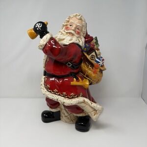15" VINTAGE SORELLE SANTA WITH BELL AND TOY BAG - Christmas figurine